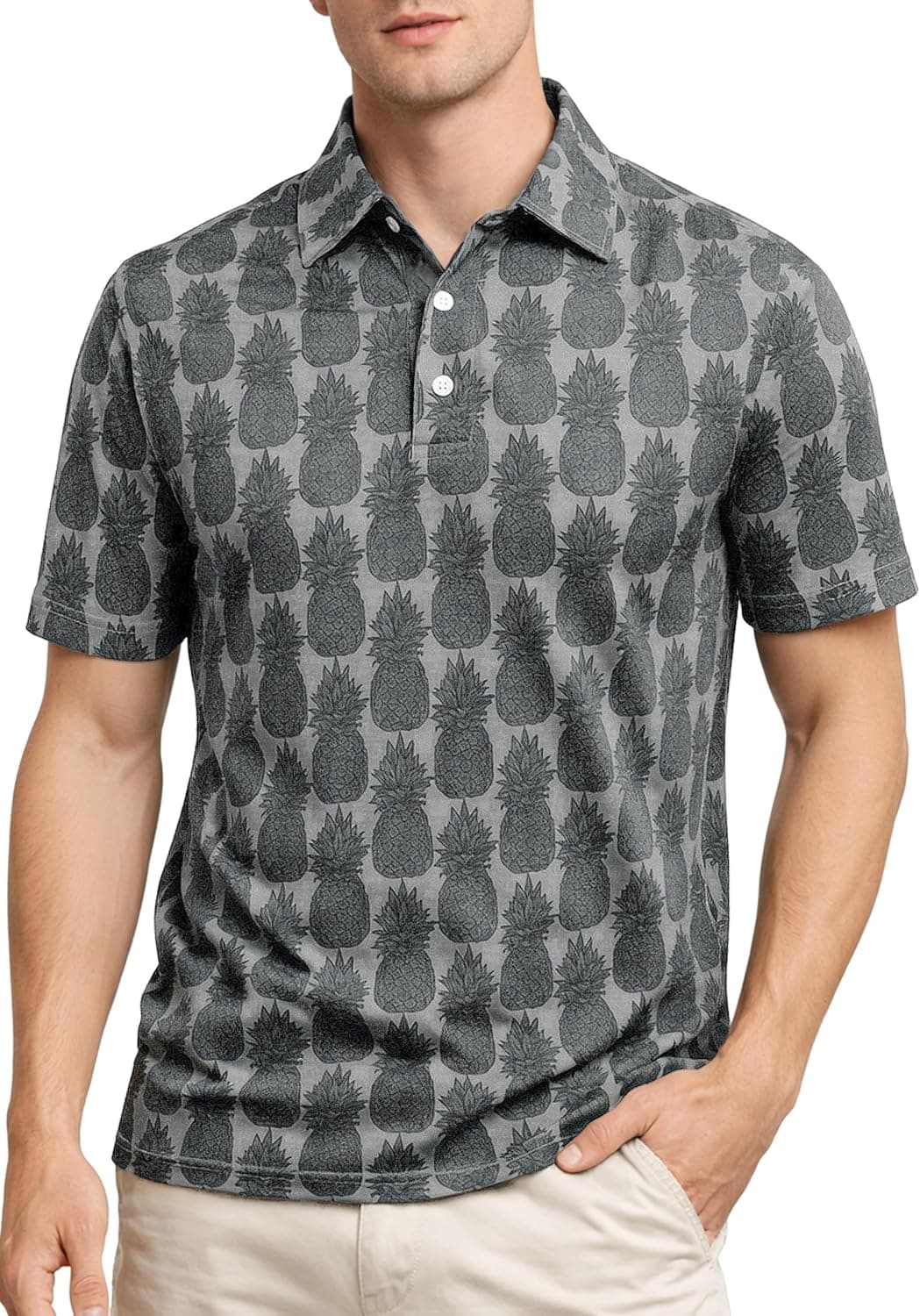 Mens Pickleball Polo Short Sleeve Dri Fit Performance Shirt