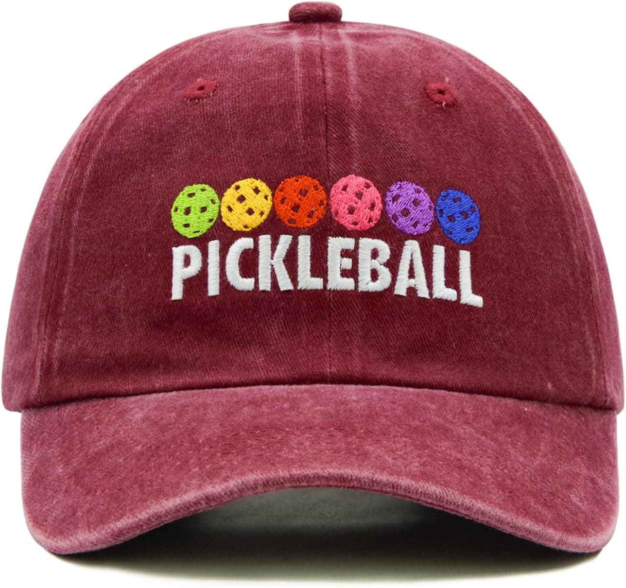 Wodeal Pickleball Hat, Adjustable Embroidered Washed Baseball Cap