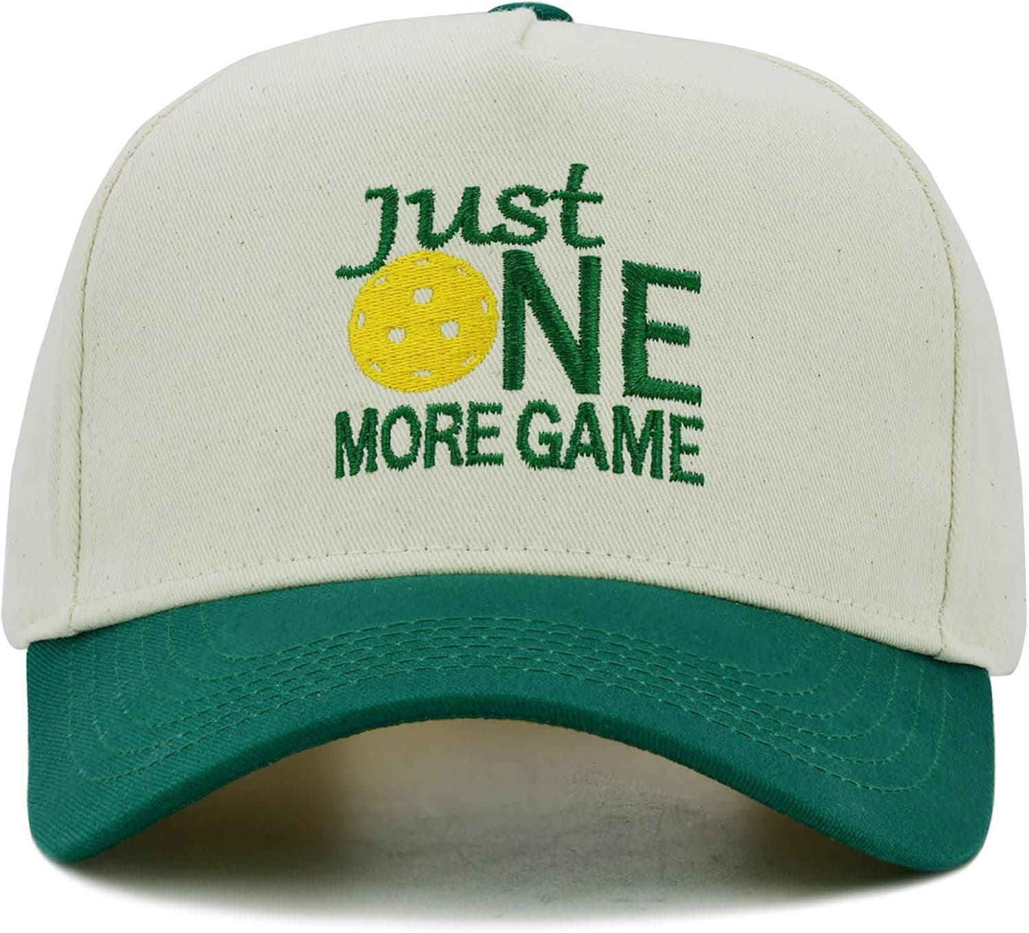 MINYJHZ Pickleball Hat, Embroidered Two-Tone Trucker Snapback Cap, Beige