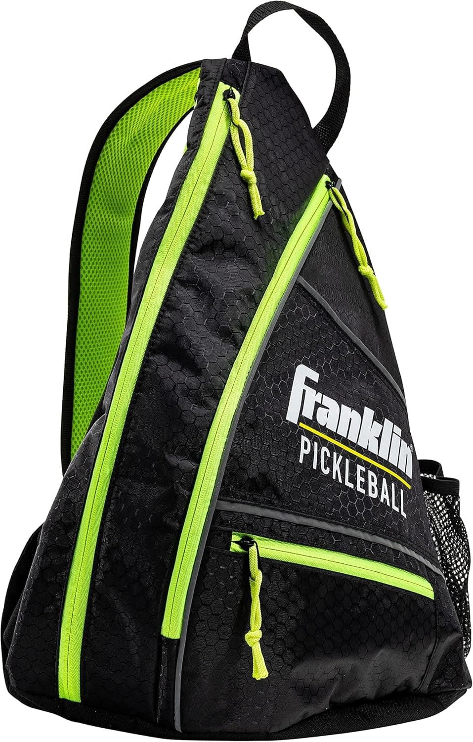 Franklin Sports Sling Bag Backpack for Pickleball Gear + Equipment (Black/Green)